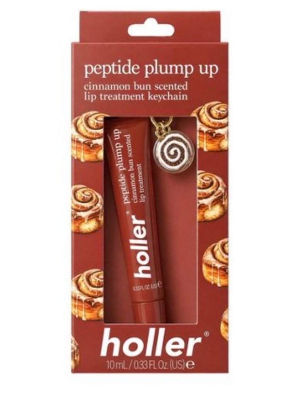 Peptide Plump Up Cinnamon Bun Scented Lip Treatment Keychain - 10ml new w/charm